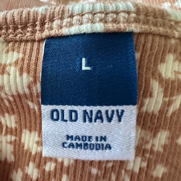 Old Navy Orange and White Floral Mini Dress with Built In Bra - Picture 2 of 5